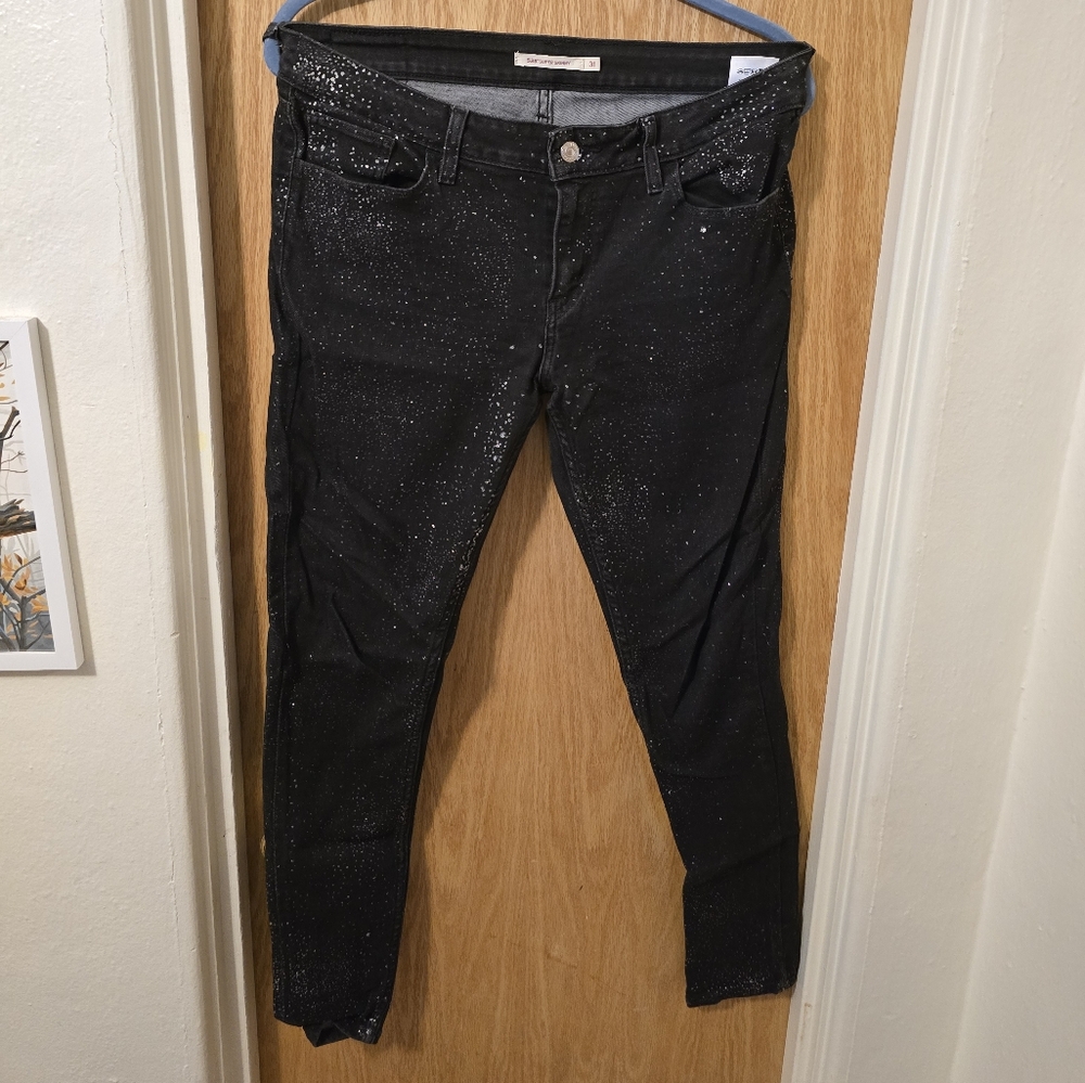 Levi's silver glitter jeans